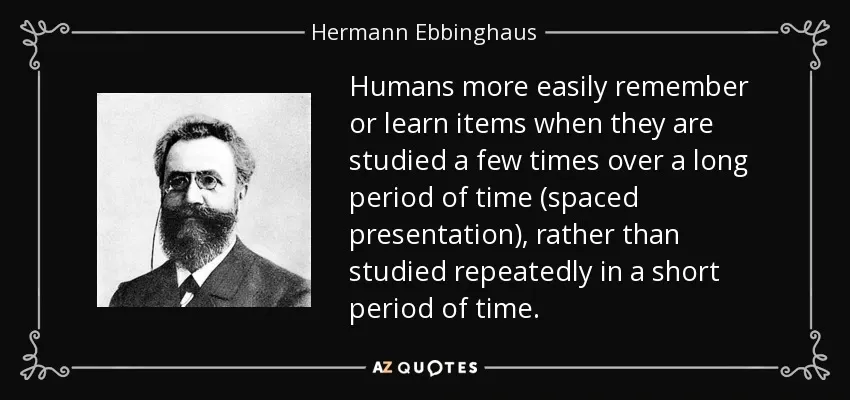 Quote on spaced repetition